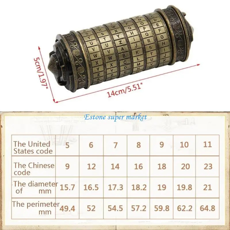 090B โลหะล็อค MINI Cryptex DaVinciCode ปริศนาตลกเกมทดสอบ IQ สำหรับคู่ของขวัญบรรจุแหวน