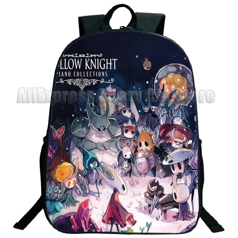 Mochila escolar de Anime Hollow Knight para niños y niñas, bolsa de viaje para adolescentes, Shouder de juego de dibujos animados