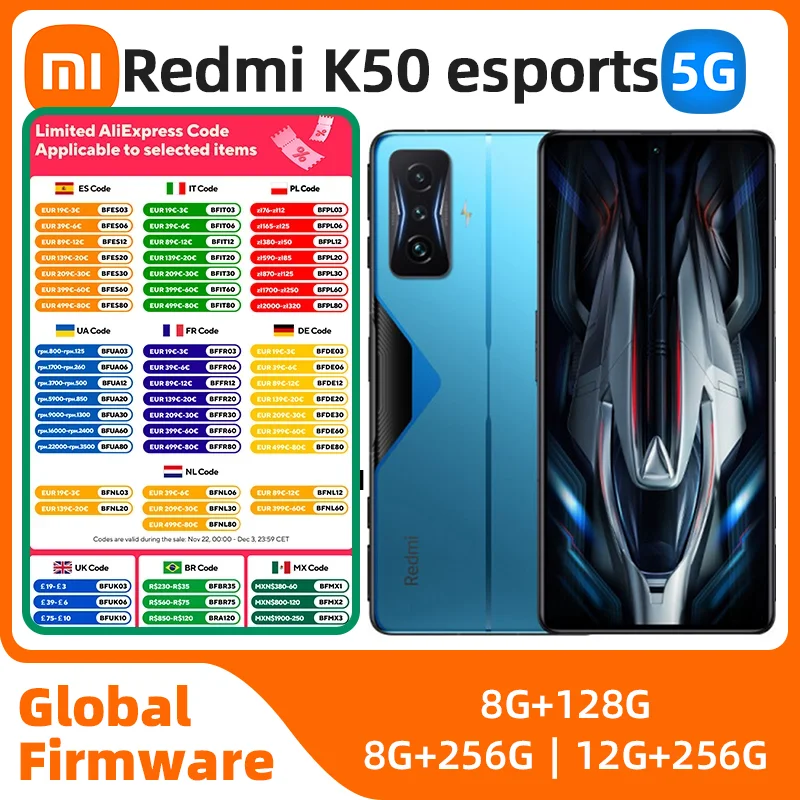 xiaomi redmi k50 Esports version Android 5G Unlocked 6.67 inch 256GB ROM All Colours in Good Condition Original used phone