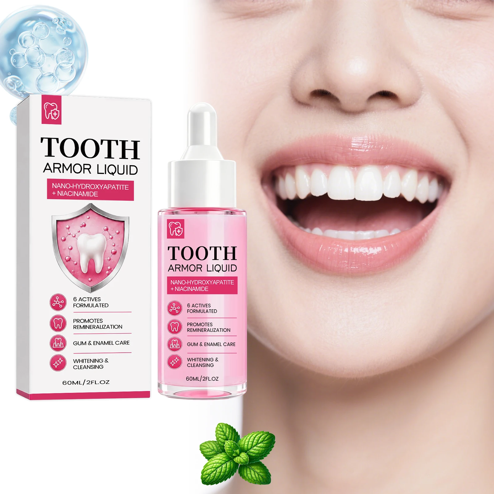 Teeth Brightening Care Solution Gentle Daily Care Whitening Stain Removal Fresh Breath Gum Comfort Oral Rinse Hygiene Treatment