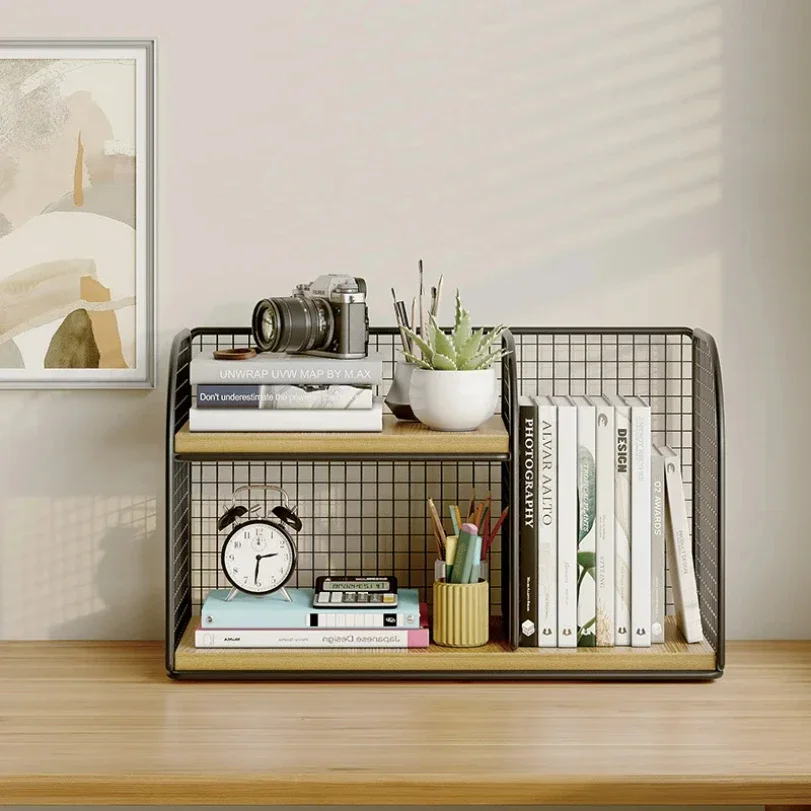 Desktop Bookshelf Tiered Desk Organizer - Durable Bookshelf For Office, Student Desk Shelves Racks Storage Holders Organizer
