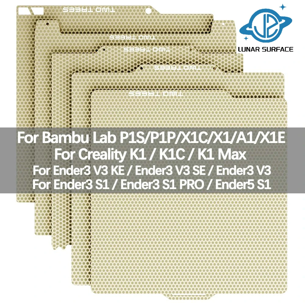 

LS-Upgrade PEI Honeycomb Build Heated Bed For Bambu Lab P1P/P1S/X1/X1C/X1E/A1 Double Sided PEI Spring Steel Sheet For K1/C/Max