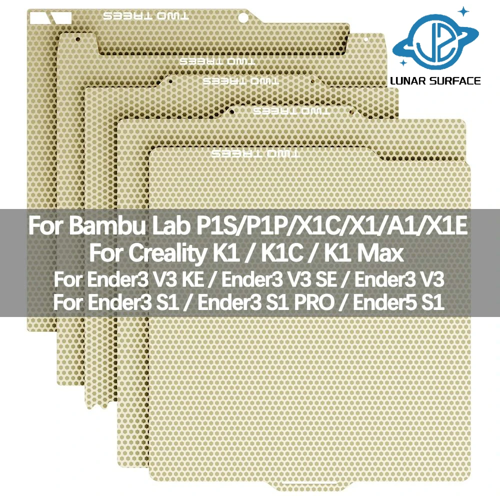 

LS-Upgrade PEI Honeycomb Строительная Подогреваемая кровать для Bambu Lab P1P/P1S/X1/X1C/X1E/A1 двухсторонний пружинный стальной лист PEI для K1/C/Max