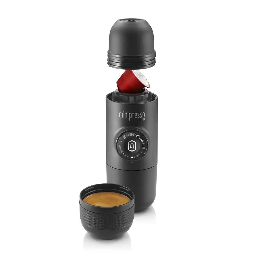 

Minipresso NS, Portable Espresso Machine, Compatible Original NS Capsules, Travel Coffee Maker, Manually Operated from Piston A