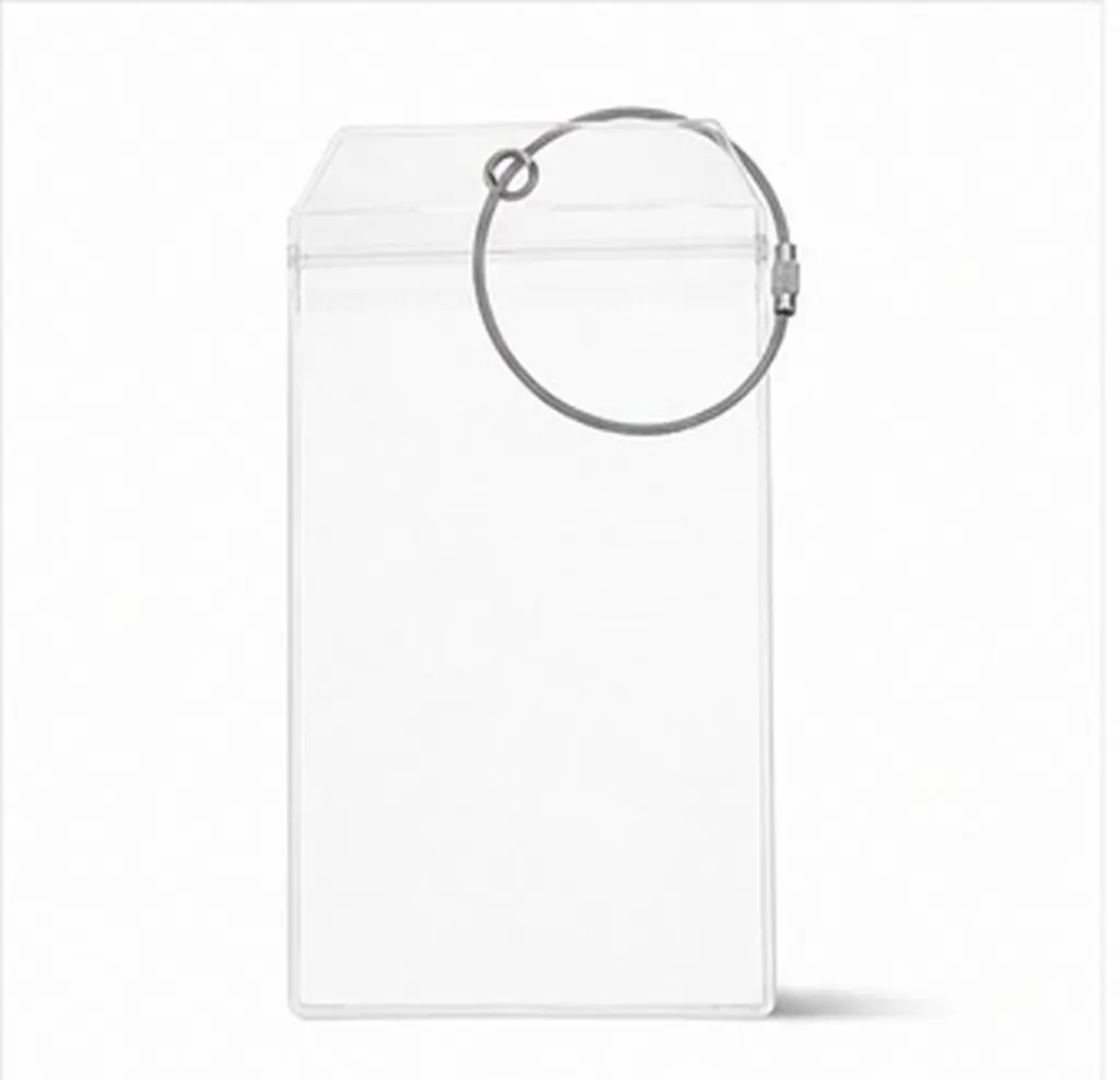 5Sets Clear PVC Card Sleeves Id Badge Holder Transparent Work Card Cover for Office School Hospital Factory Staff Employees Name