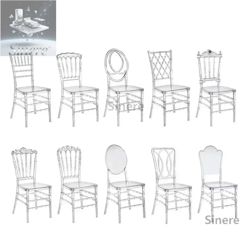 

Горячий кристалл Кьявари, съемный прозрачный акриловый стул из смолы, свадебный стул для свадебного момента или вечеринки в отеле