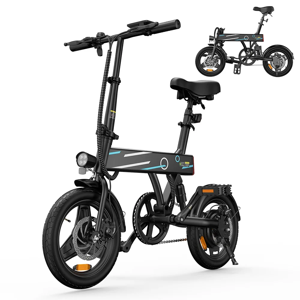 IScooter 14' EB1S Elektrische Fiets 250W Motor 12AH Batterij 25km/h Hoge Snelheid Stads E-Bike Met Vacuüm Opblaasbare Banden Opvouwbare Fiets Elektrische Fiets Voor Volwassenen Met APP Besturing Stads