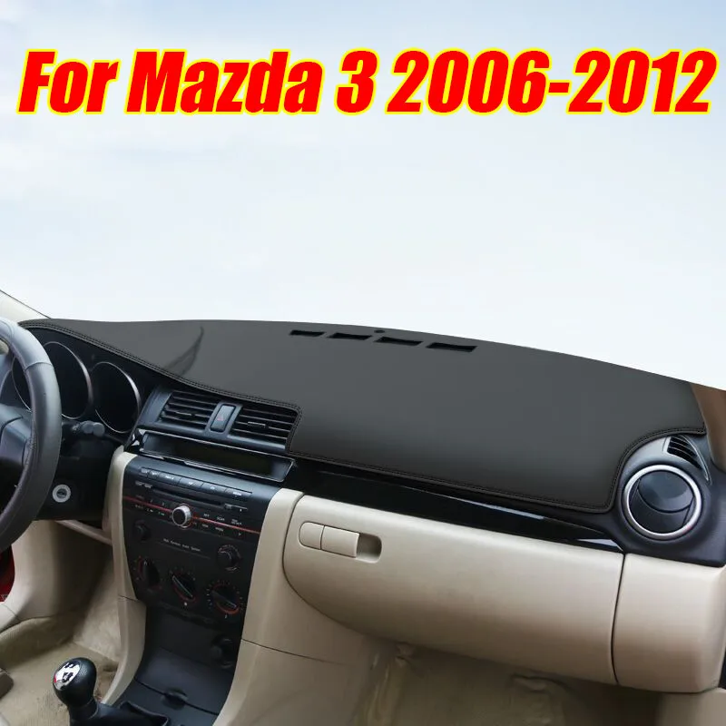 

Black Leather Dashboard Cover Dash Protector Pad Mat For Mazda 3 2006-2012