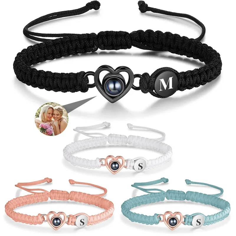 

Персонализированный браслет с изображением, браслет с фото на заказ для мужчин и женщин, проекционные браслеты с фотографией, браслеты с памятью для влюбленных
