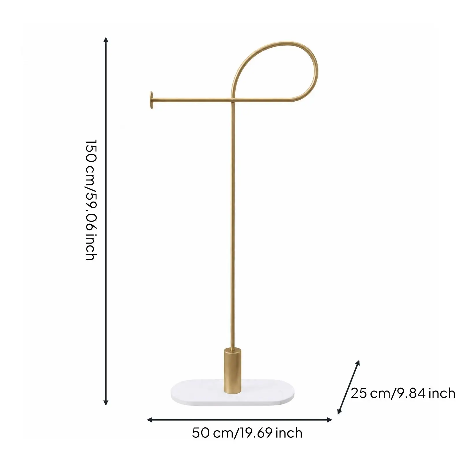 Space Saving Clothes Hanger Rack for Entryway with Marble Base and Sturdy Iron Frame
