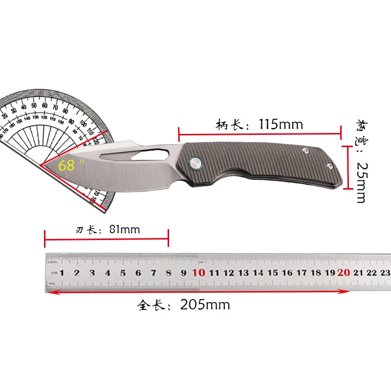 M390 Steel Pocket Knife Portable Outdoor Camping EDC Practical Tool for Wire Drawing Fruit Knife Ten Forged