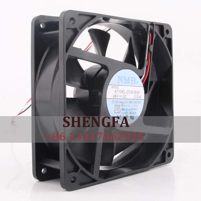 Imagem -02 - Ventilador de Freqüência Conversion Server Dissipação de Calor Nmb4715kl07w-b39 Dc48v 0.21a 120x120x38 mm 12cm 12cm