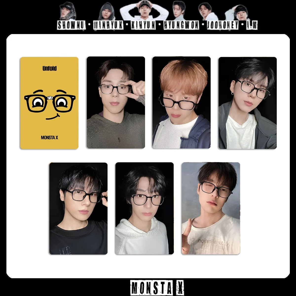 6Pcs/Set Idol Boy Monsta X New Album UNFOLD Periphery Lomo Cards Special Cards Shownu Kihyun IM HYUNGWON JOOHONEY Fans Gifts