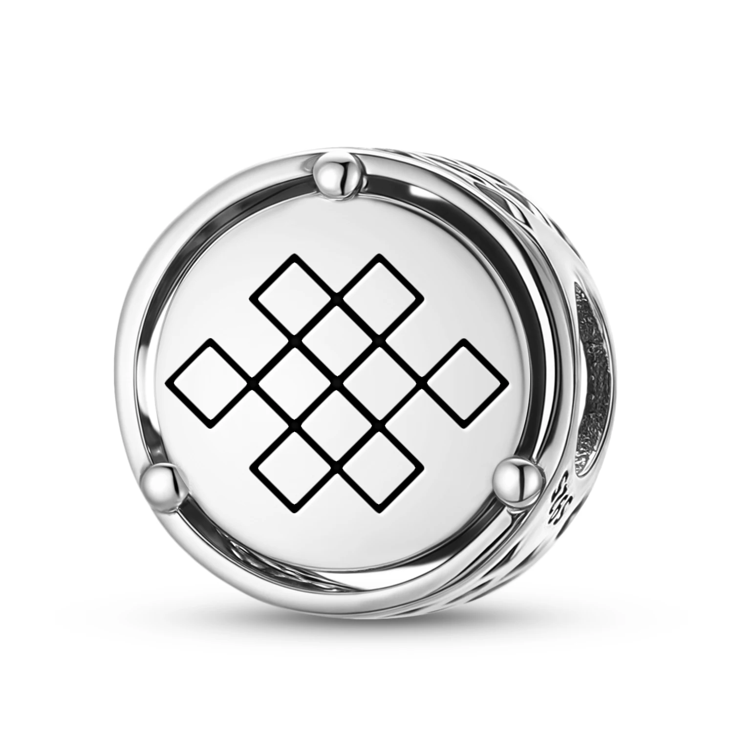925 Sterling Silver Geomantic Omen Mystic Knot Charm Fit Original Bracelet Diy Jewelry Accessories Family Bead