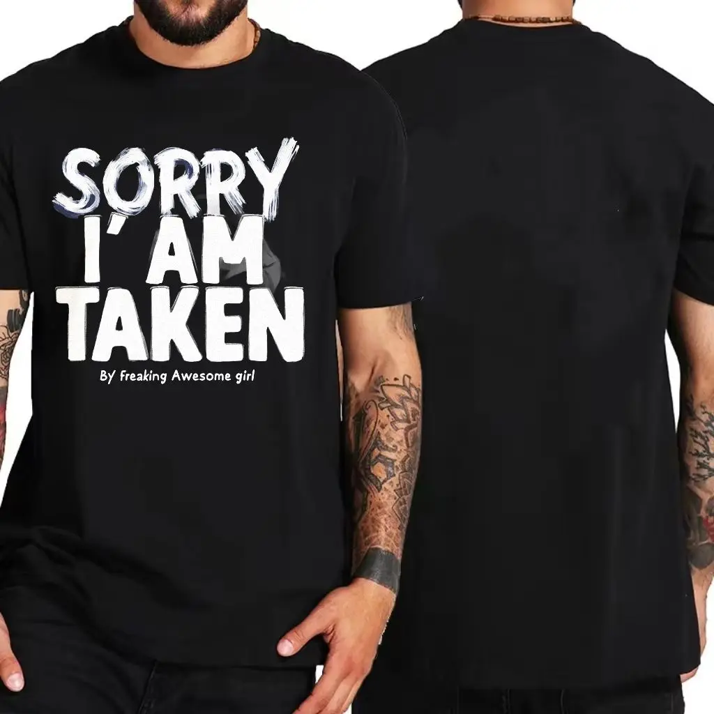 آسف لقد أخذت تي شيرت برقبة دائرية، تي شيرت برسومات نصية جريئة بأكمام قصيرة، بلوزة قطنية غير رسمية من ماركة Gildan، ريلات روحية مرحة #2