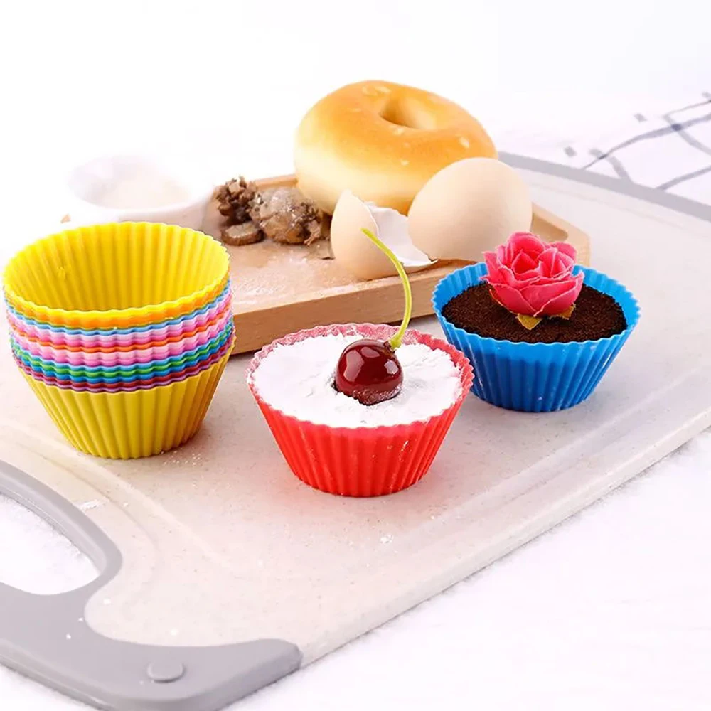 

1PC Diameter 7cm 7G Muffin Round Soft Silicone Cake Cupcake Molds DIY Baking Mould Liners Washable And Reusable Odorless Not