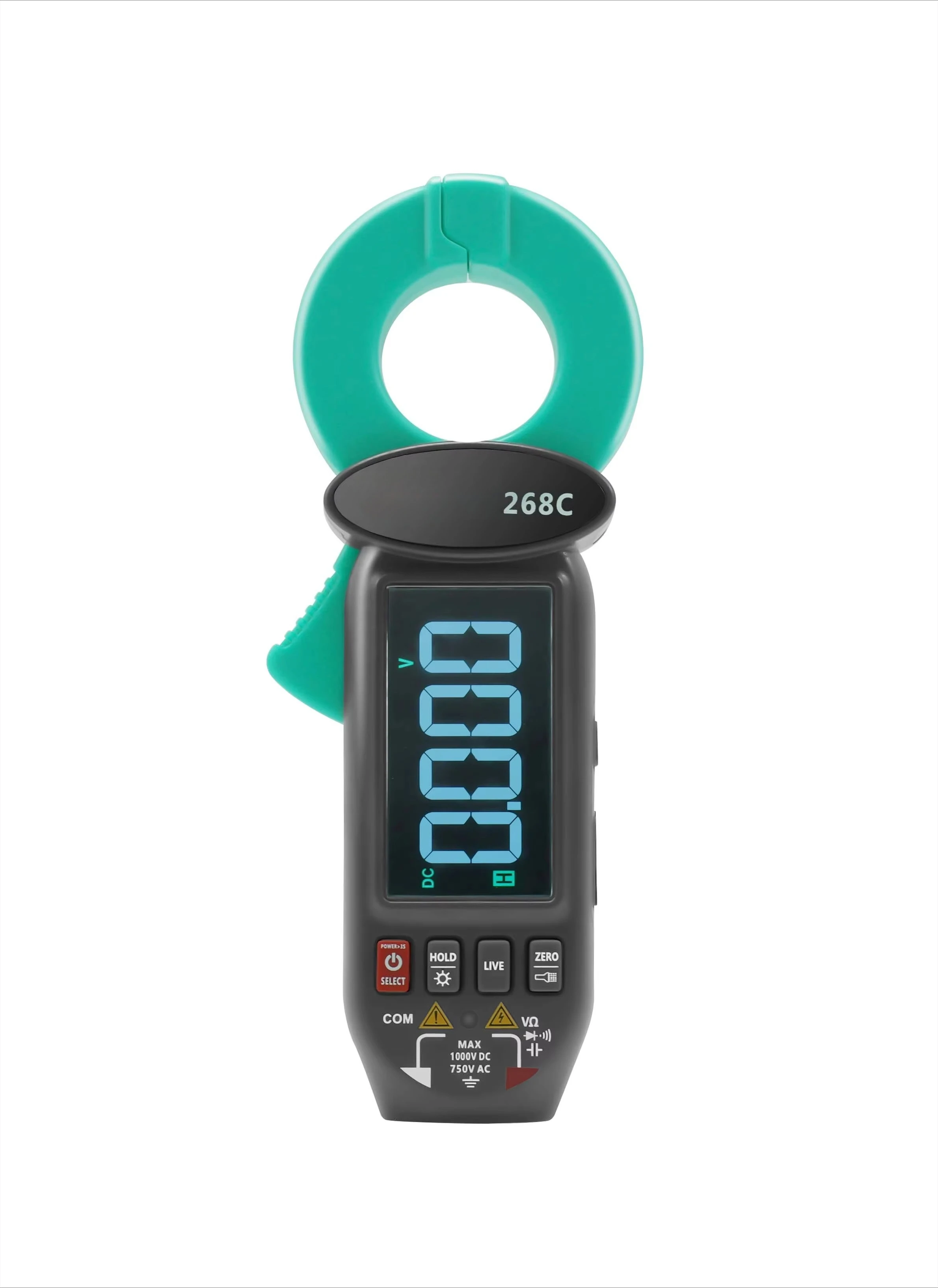 268C Leakage Current Digital Clamp Meters 3 Digits 6000 Counts Rechargeable Battery Auto Range Clamp Meter Digital