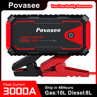 Povasee Jump Starter Power Pack 3000A Car Battery Booster Jump Starter Car Jump Starter Power Bank Jump Pack with Jump Leads