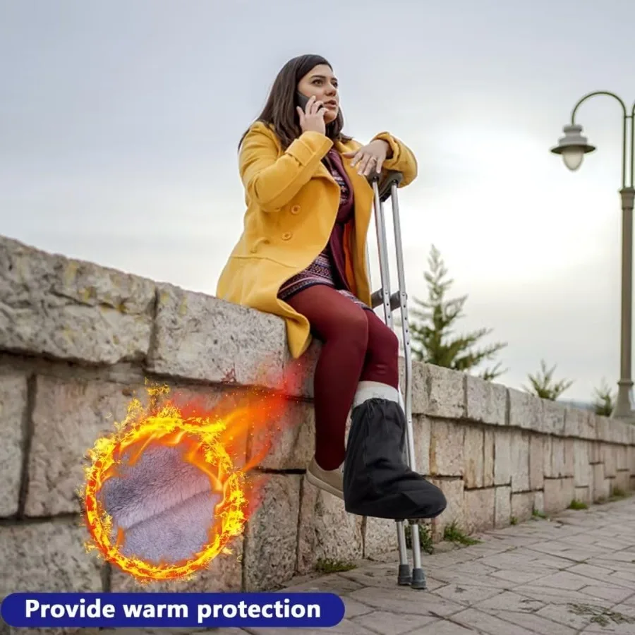 21 x 12,5 Copri gamba sotto il ginocchio con protezione calda del piede - Manicotto per calza in gesso impermeabile per uso quotidiano Ideale per