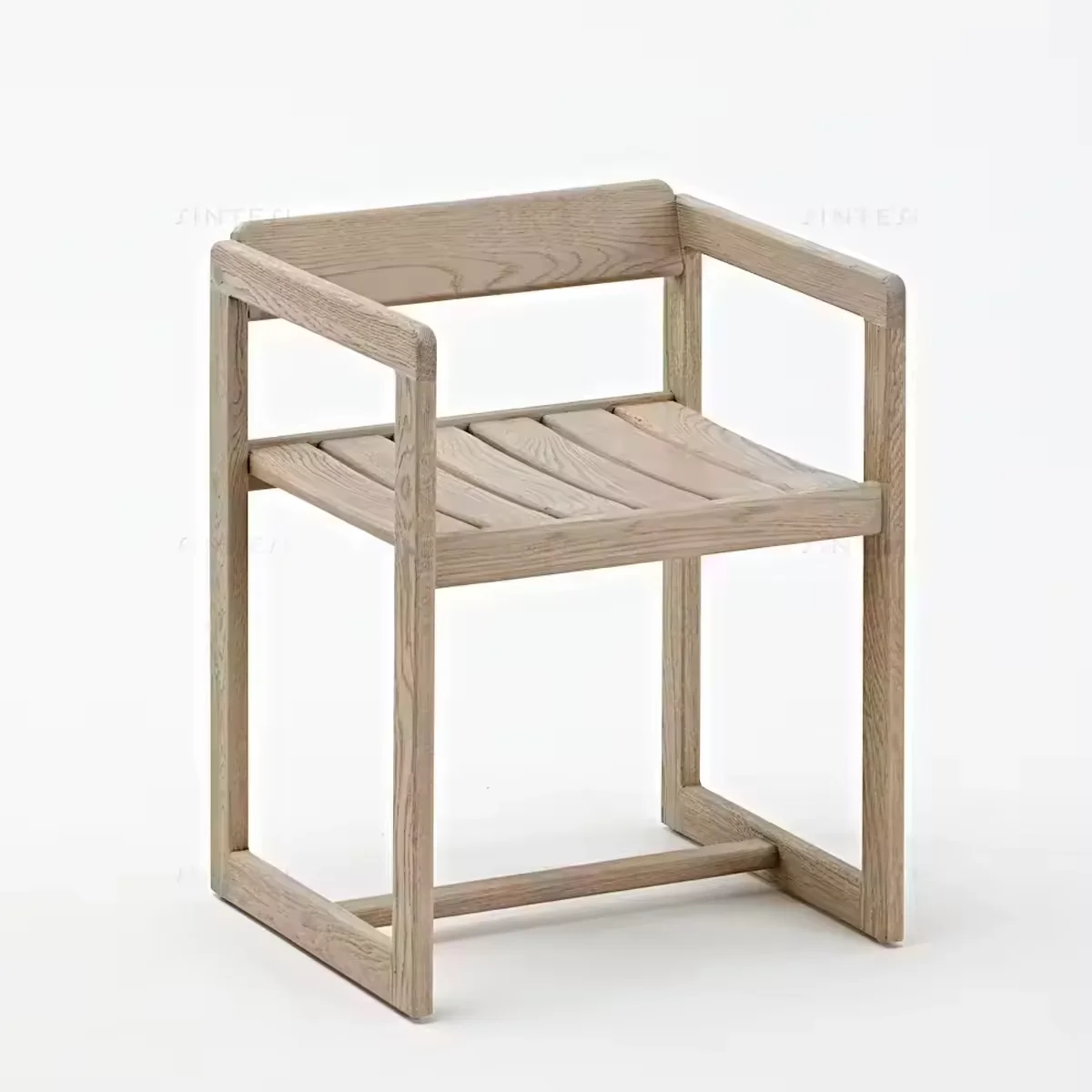 

！@Japandi Antiqued Solid Wood Chair Handcrafted Teak for Living Dining Room Minimalist Modern Light-Colored Composed of Oak Ash