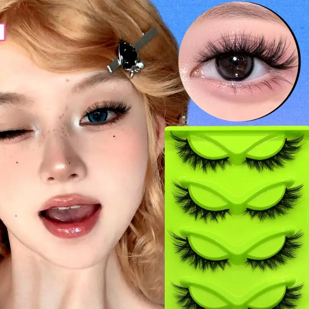5 Pairs Natuurlijke Look Lange Pluizige Kat Wimpers Nep Wimper Piekerige Nertsen Wimpers Strip Wimpers Cat Eye Wimpers