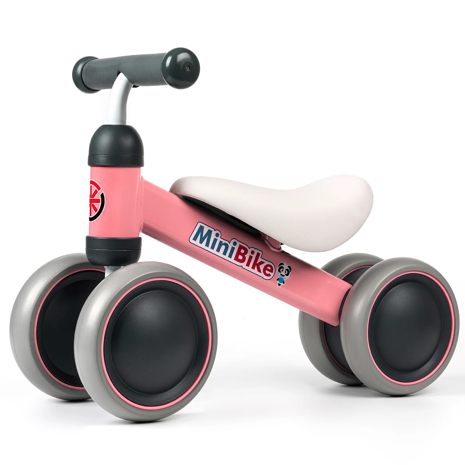 Mini Bike Toddler Balance Bike, 4 Wheel Anti-Rollover Baby Walking Bike, No Pedal Kids Ride On Toy, First Birthday Gift for Boys Girls Ages 1-3