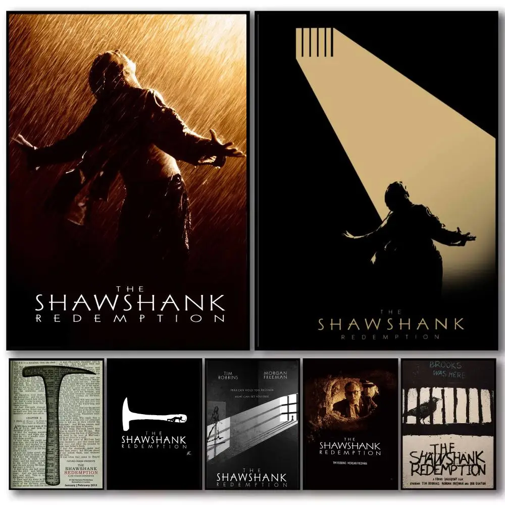 Classic S-Shawshank Redemption Poster PP Wall Decor Posters Celebrity Art Prints Aesthetic Wall Art Bedroom Office Home Gift