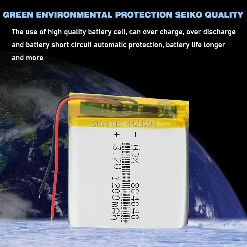 804040 Lithium Polymer Lipo cells Rechargeable 1200mAh Li-Po li ion Battery Li-Po Battery For LED Light MP3 MP4 Mobile Phone