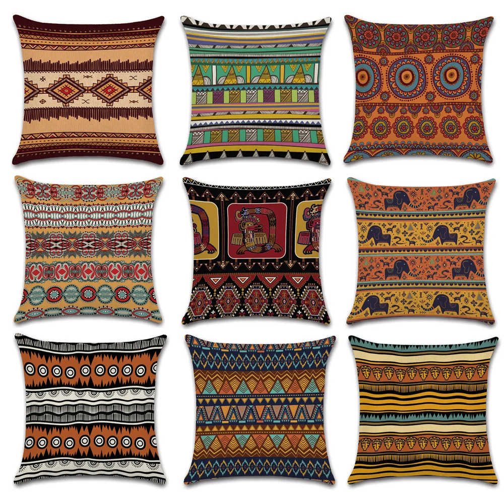 

Ndian Boho Pillowcase Ethnic Bohemian Pillow Case Home Decor Bed Sofa Living Room Pillow Cover Bedroom Decoration Luxury 45x45