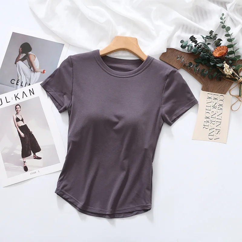 Casual Irregular Sleep Shirt For Women Modal Cotton Short Sleeve Sleepwear T-shirt Summer Bra Pad Lounge Wear One Piece Pajamas