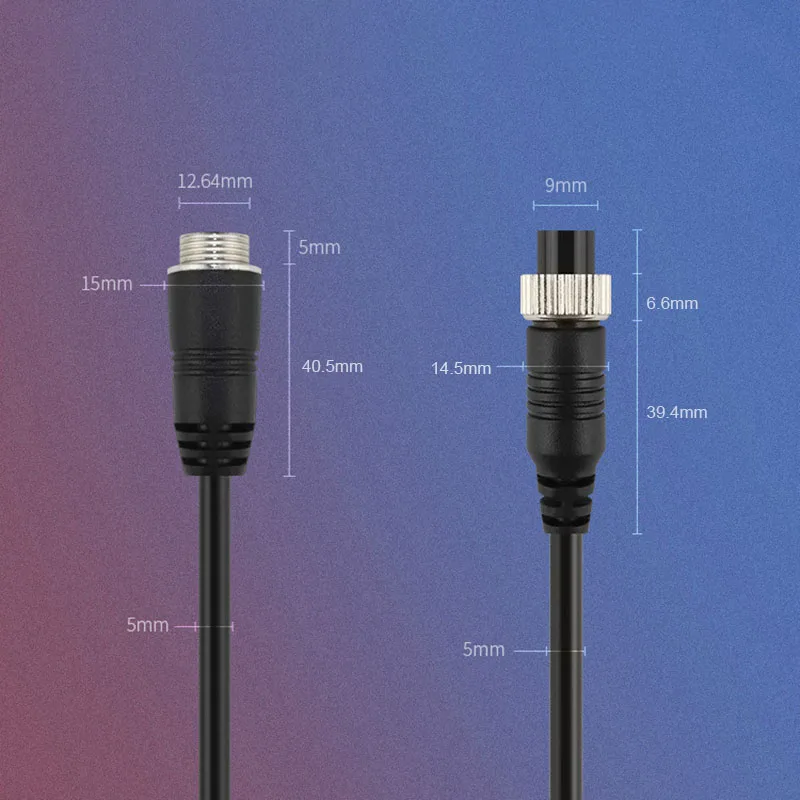 5/8M 4 Pin core spring Aviation male to female Extension Video connector power lead Cable extend for Truck Bus Monitor Camera