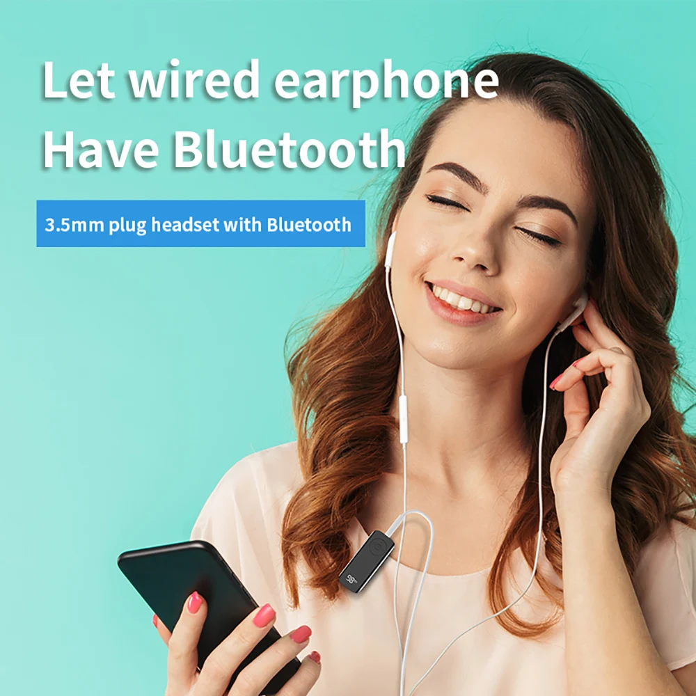 LED Display 2 in 1 Bluetooth Wireless Adapter BT 5.3 Receiver Transmitter RX TX With TF Card Stereo 3.5mm AUX Audio Player