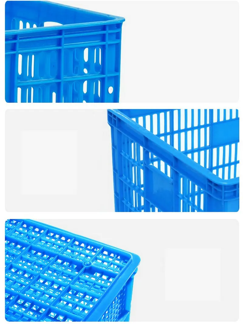 Hollowed Thicken HDPE Plastic Storage Turnover Box Crates Handheld Container for Logistics and Warehouse