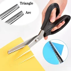 Stainless Steel Pinking Scissors Triangle Arc Teeth Lace Cloth Crafts Dressmaking Zig Zag Cut Tailor's Scissors Sewing Shears