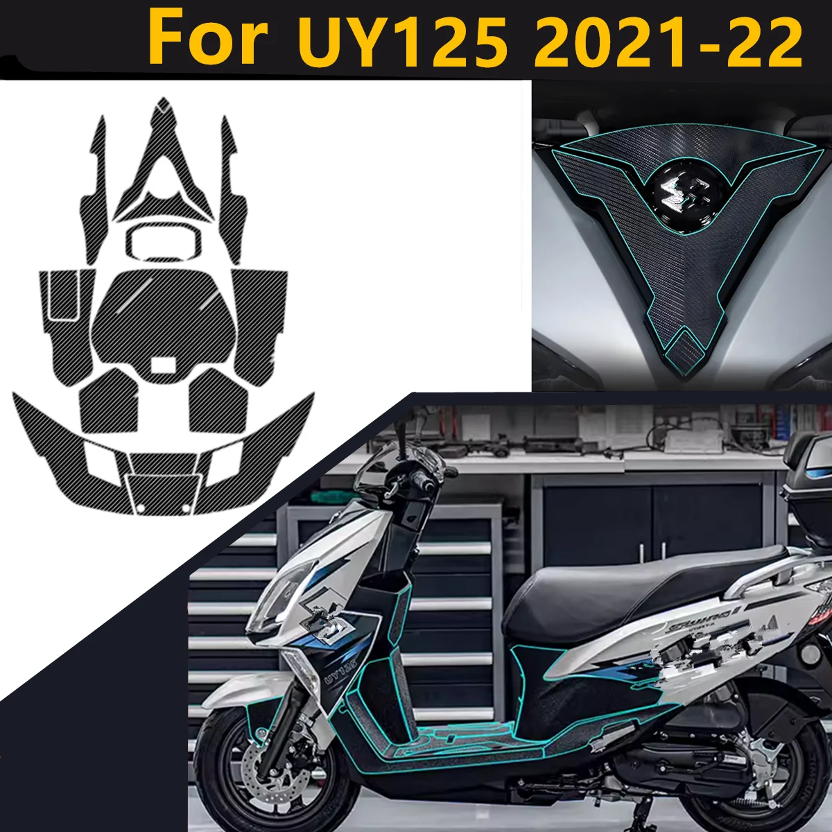 

For UY125 Film Refitting Sticker Carbon Fiber Full Body Protector Frosted Rubber UY 125 2021 Motorcycle Accessories