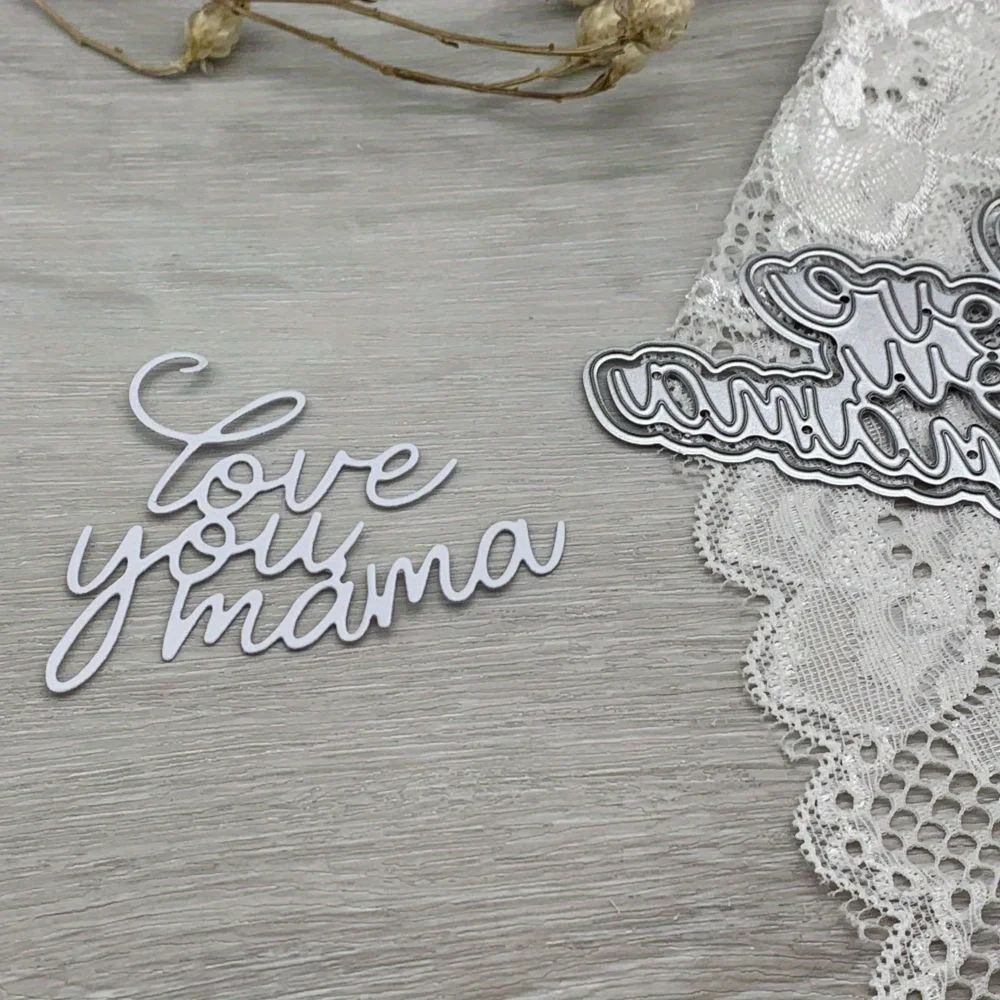 1 unidad de troqueles de corte de metal, molde de troquelado, decoración 'te amo mamá', para manualidades de papel de scrapbook, troqueles de punzonado