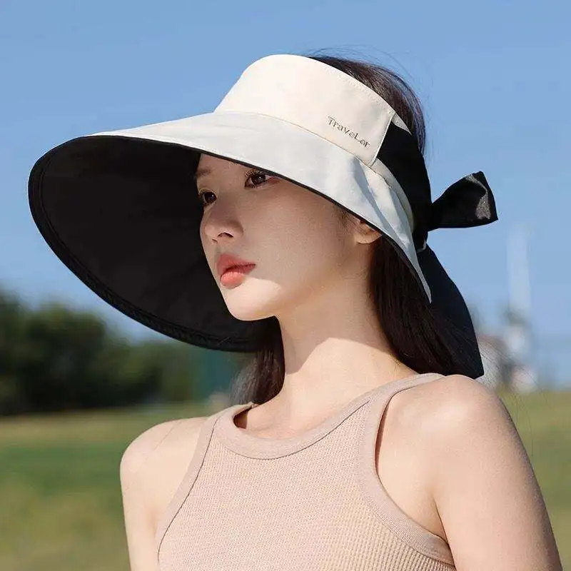 女性用夏の屋外サンハット、大きなつばのuvカット帽子、カジュアルスタイルupf100-フィッシングキャップ、旅行用バケットハット