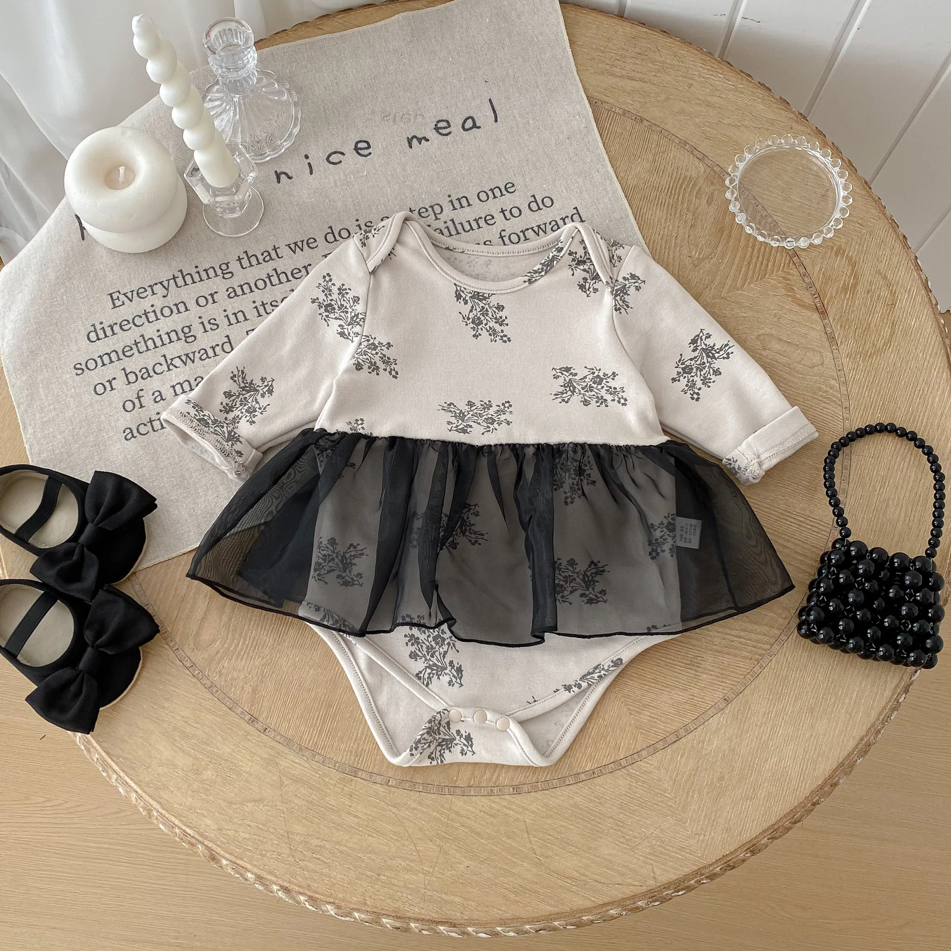 بدلة قفز للأطفال النسخة الكورية لعام 2026 ربيعية جديدة بأكمام طويلة ملابس نسائية غير رسمية على شكل مثلث ها يي ضرطة ملابس زحف #3