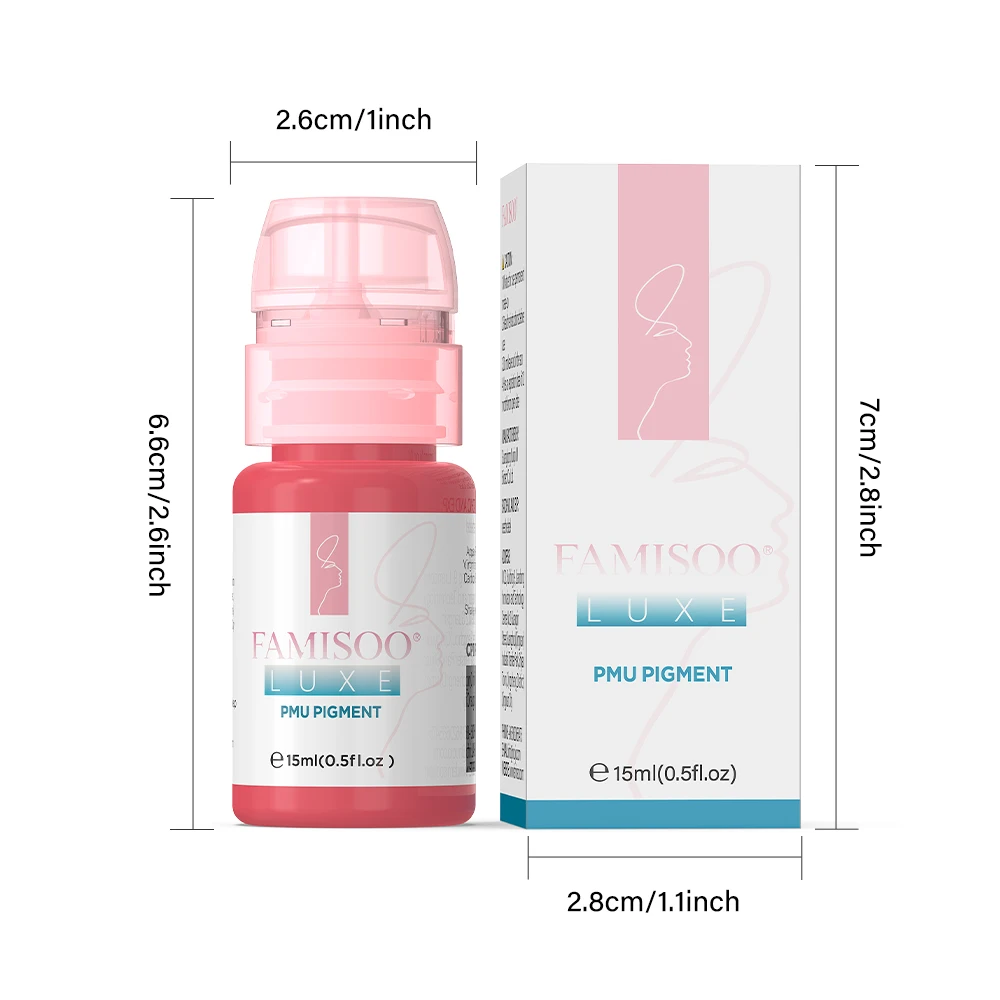 15 مللي لوكس PMU الصباغ أوروبا الأكثر مبيعا 9 ألوان الشفاه الوشم الحبر ل شبه تجميل دائم نانو الشفاه Microblading الصباغ #6