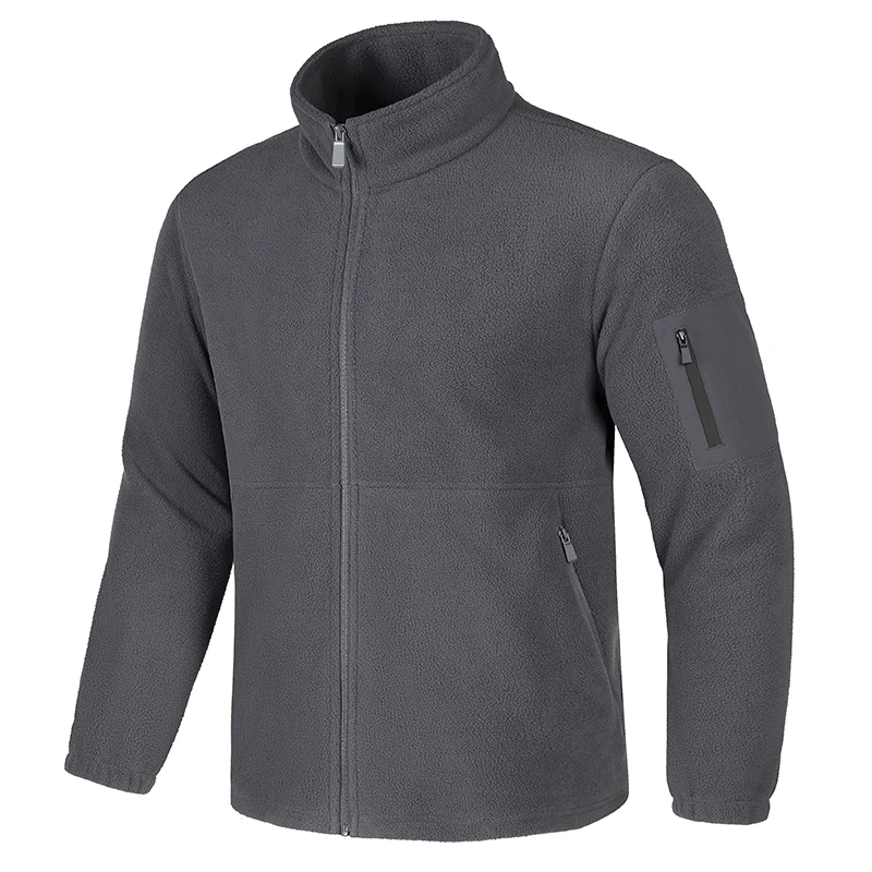 Men's Fleece Jacket Soft Warm Windproof Zipper Coat Fashion Autumn Winter Hiking Running Clothing Male Windbreaker Tops