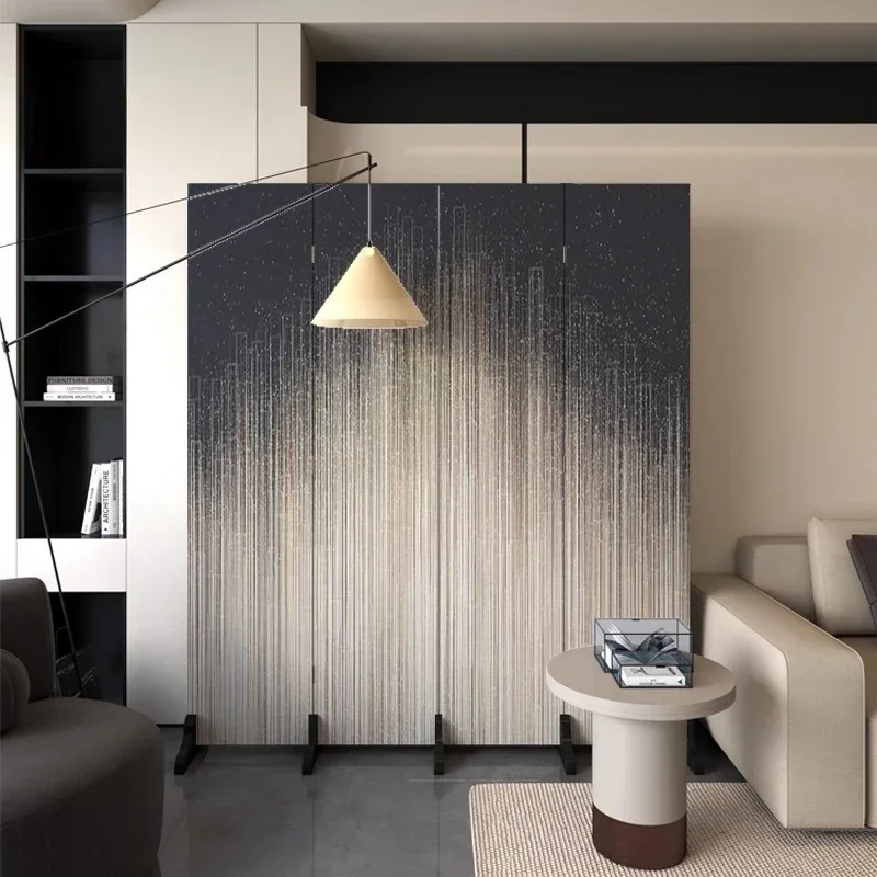 Black light luxury lines, modern and simple living room screen partition