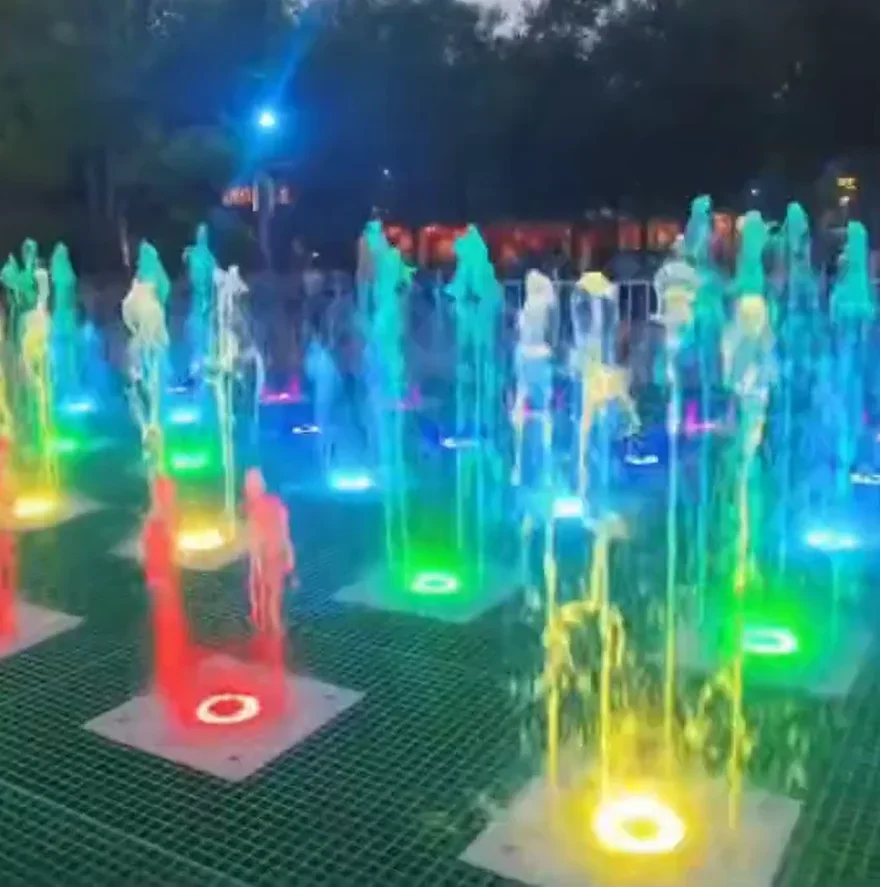 Oval Unique Outdoor Dry Floor Musical Dancing Fountain With Colorful Led Lights