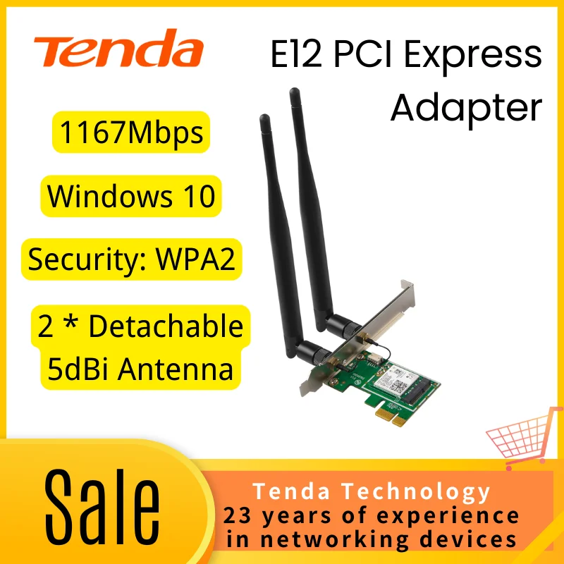 Tenda 1200Mbps Wireless PCIe Adapter Dual Band 2.4G/5GHz IEEE 802.11ac Wireless Network Card WIFI PCI express Adapter For Win10