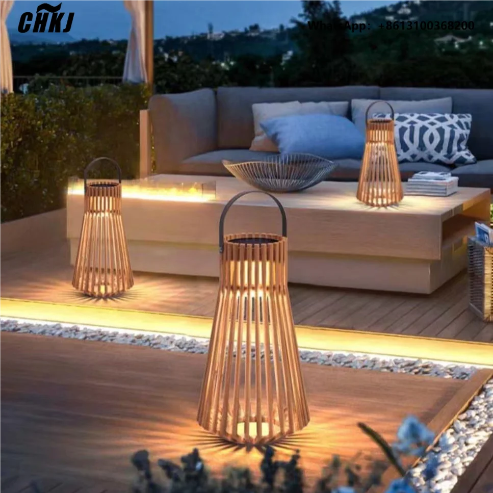 CHKJ Solar outdoor garden villa lawn waterproof teak weaving