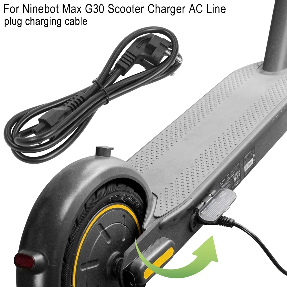 Ladekabel für Ninebot MAX G30 G30D/LP/LE G65 G2 Elektroroller Ladeleitung US UK EU Stecker Batterie Strom Ladekabel – Detail 3