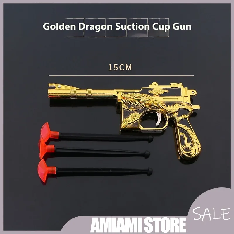 15CMのかわいい金龍合金吸盤マウザー銃のおもちゃ、子供向けアニメゲーム周辺機器、シューター機能付き誕生日プレゼント