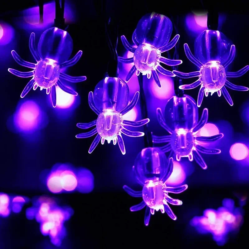 LED Halloween Light String Spider Style Battery Power Festival Party Lighting Decoration Halloween Atmosphere LED String Lights