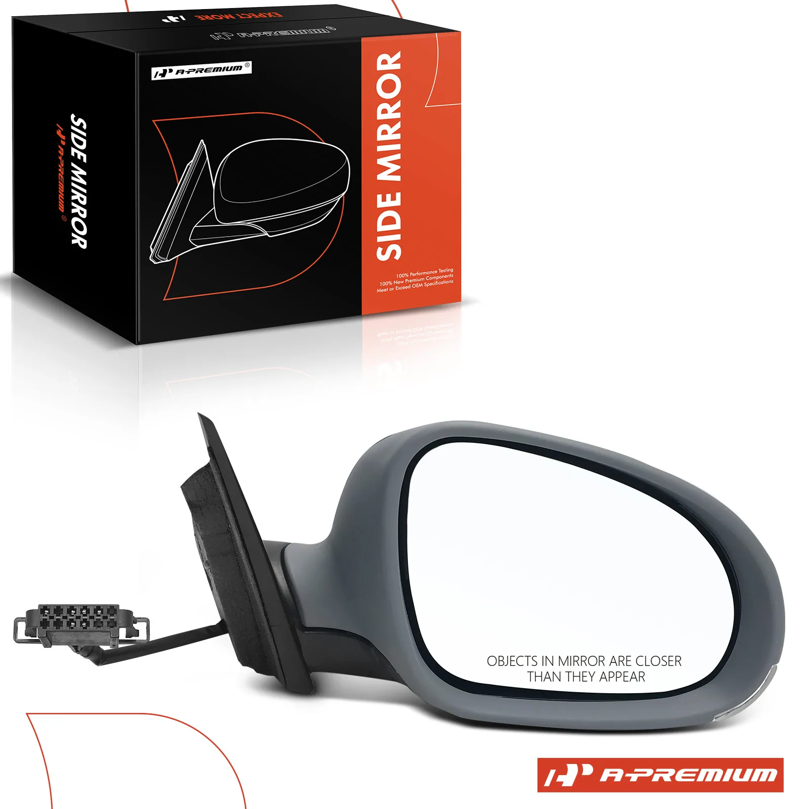 A-Premium Passenger Side Power Door Mirror for Volkswagen Passat 2004-2005 Manual Folding Turn Signal Light Heated Black
