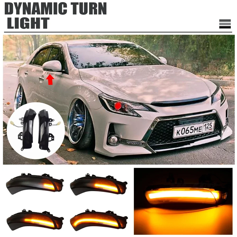 Flowing Turn Signal Light LED Side Rearview Mirror Dynamic Indicator Blinker For REIZ WISH MARK X CROWN AVALON CAMRY IQ