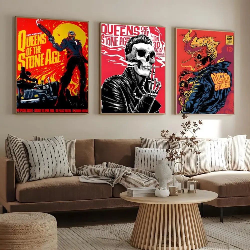 Rock Band Queens Of The Stone Age Poster HD Modern Aesthetic Wall Prints, Stylish Home Decor for Living Room Bedroom